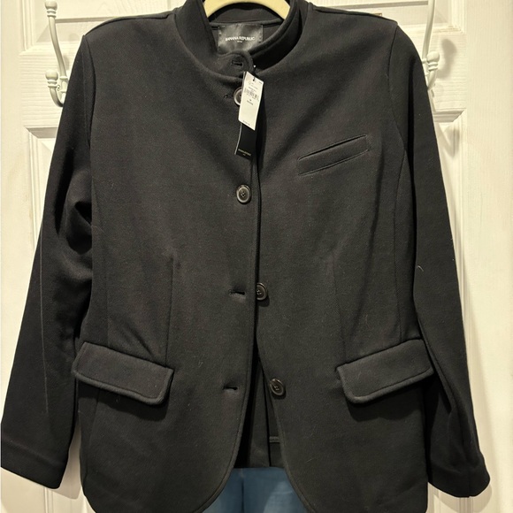 Banana Republic black mandarin collar soft knit blazer jacket new w tags. FALL - Picture 2 of 10